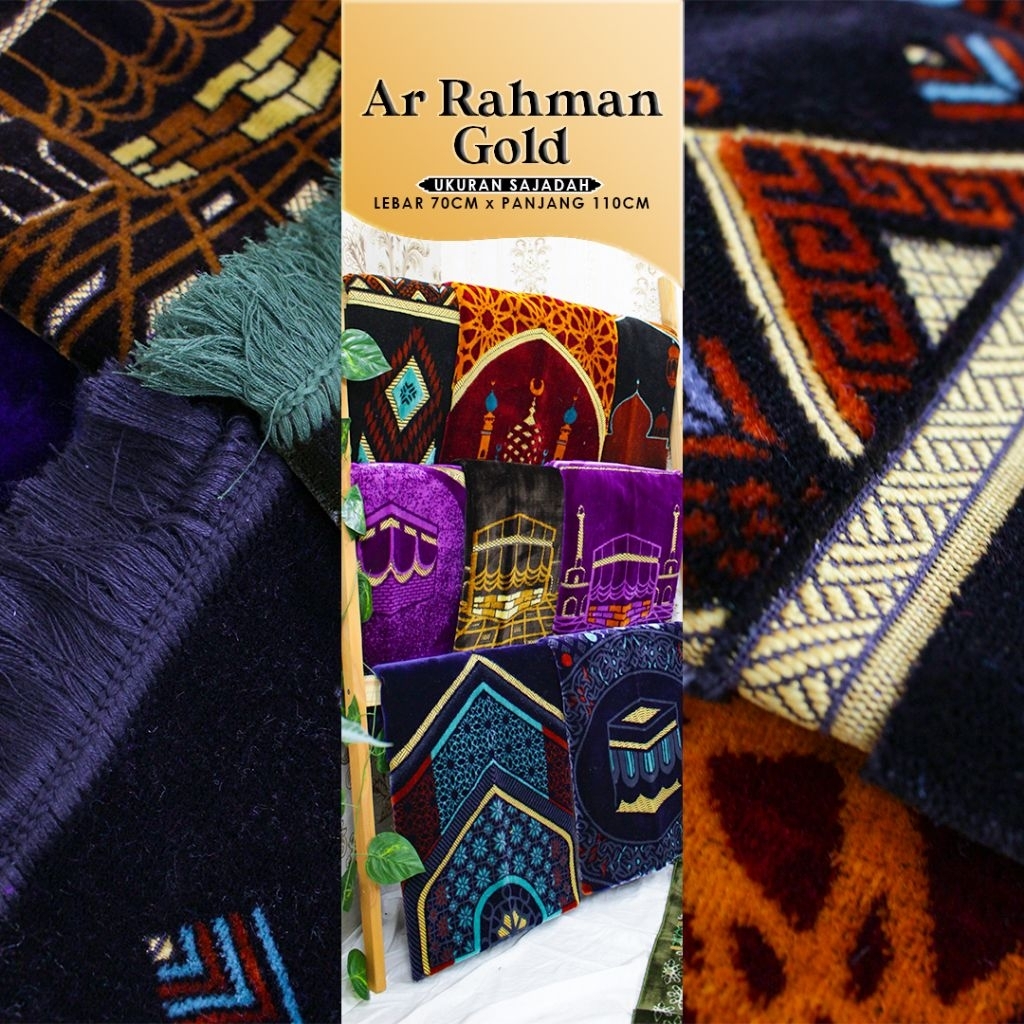 Sajadah Dewasa Sajadah Turkey Tebal Ar Rahman Gold
