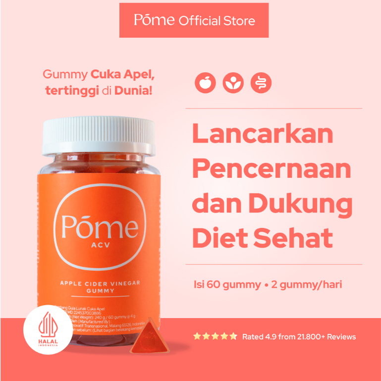 Gummy Cuka Apel Cider Vinegar Suplemen Diet Vegan Detox