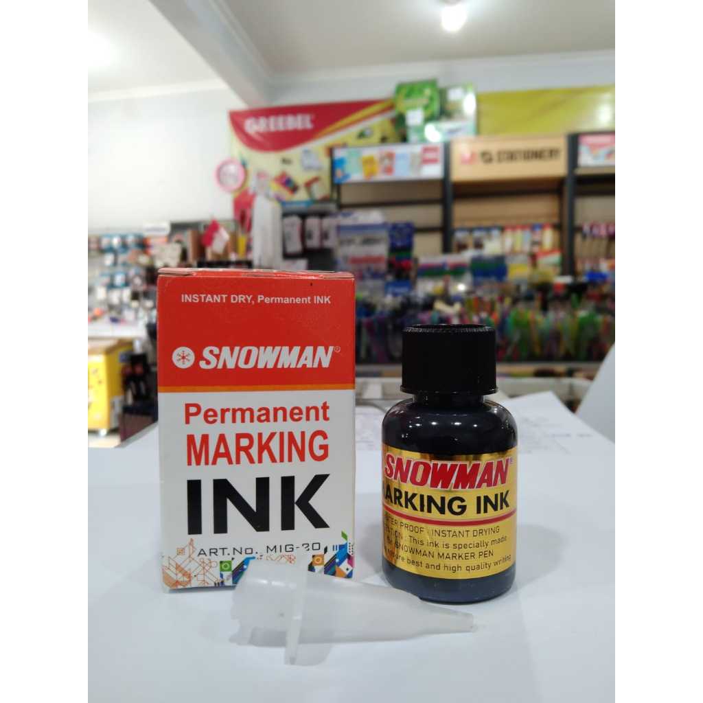 TINTA SPIDOL SNOWMAN PERMANENT - hitam / Reffil Spidol Snowman Permanent Hitam