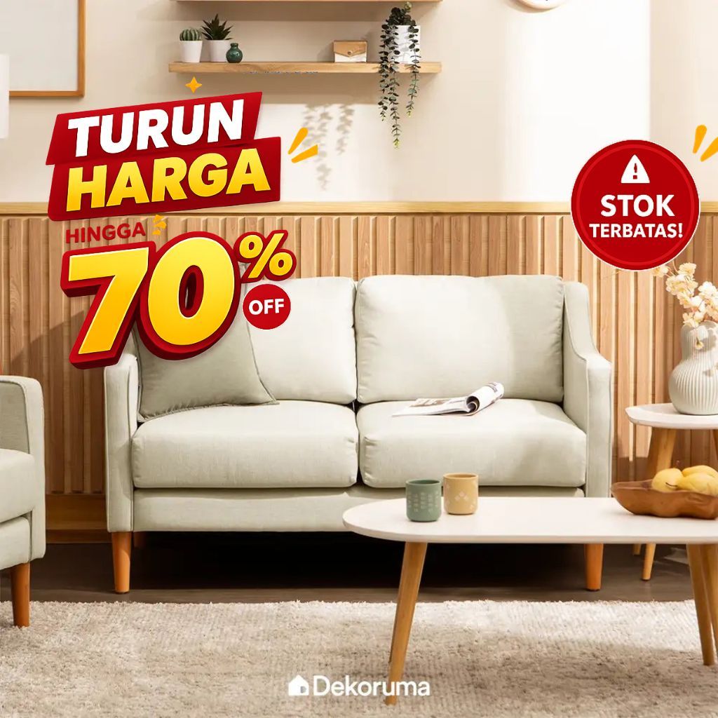 Dekoruma Eito Sofa MInimalis 2 Seater (Kursi Sofa Ruang Tamu Modern 2 Dudukan)
