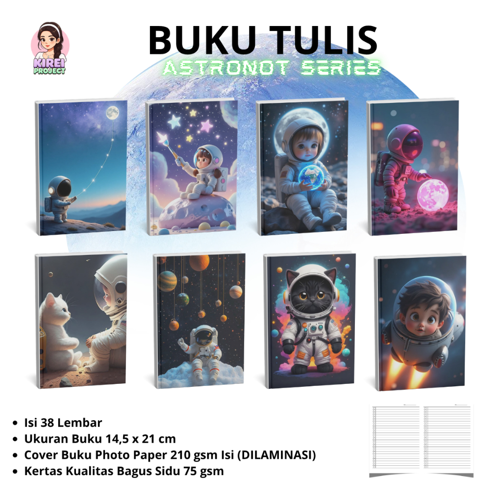 Buku Tulis Tema Astronot 38 Lembar By Kirei Project