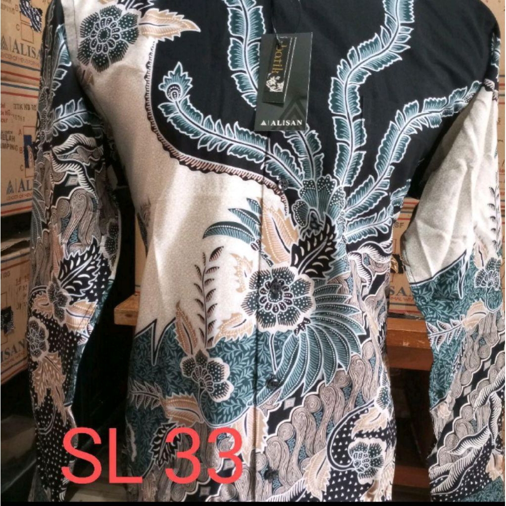 Alisan kemeja batik lengan panjang  slimfit terbaru