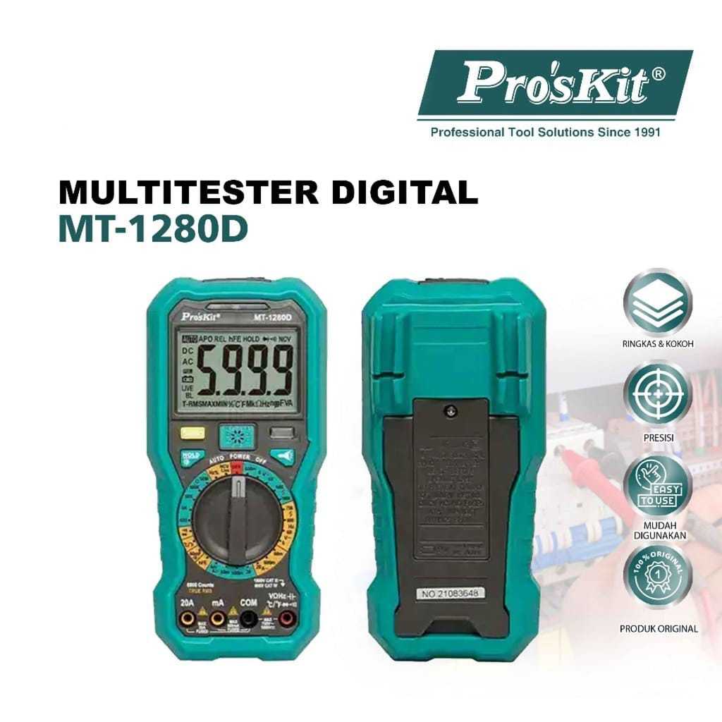 MULTITESTER DIGITAL PROSKIT MT-1280D ORIGINAL