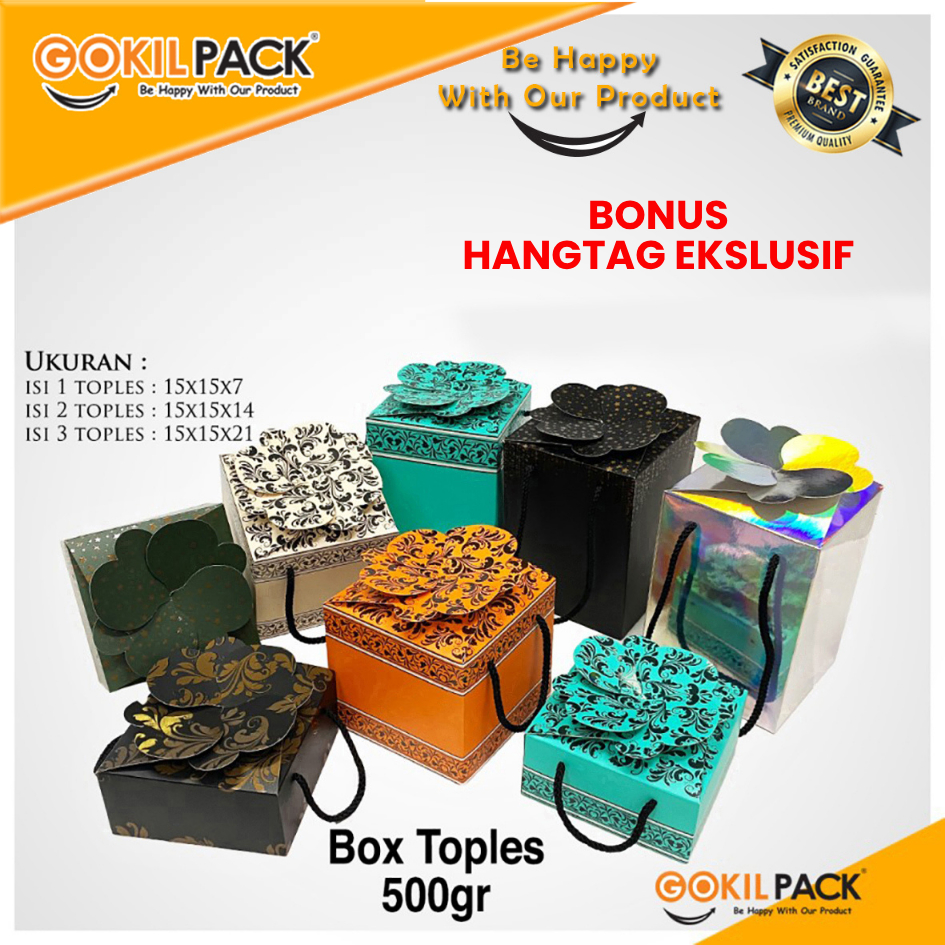 GOKILPACK - Clover Box Hologram - Wadah Toples Hologram Mewah - All Variant Clover