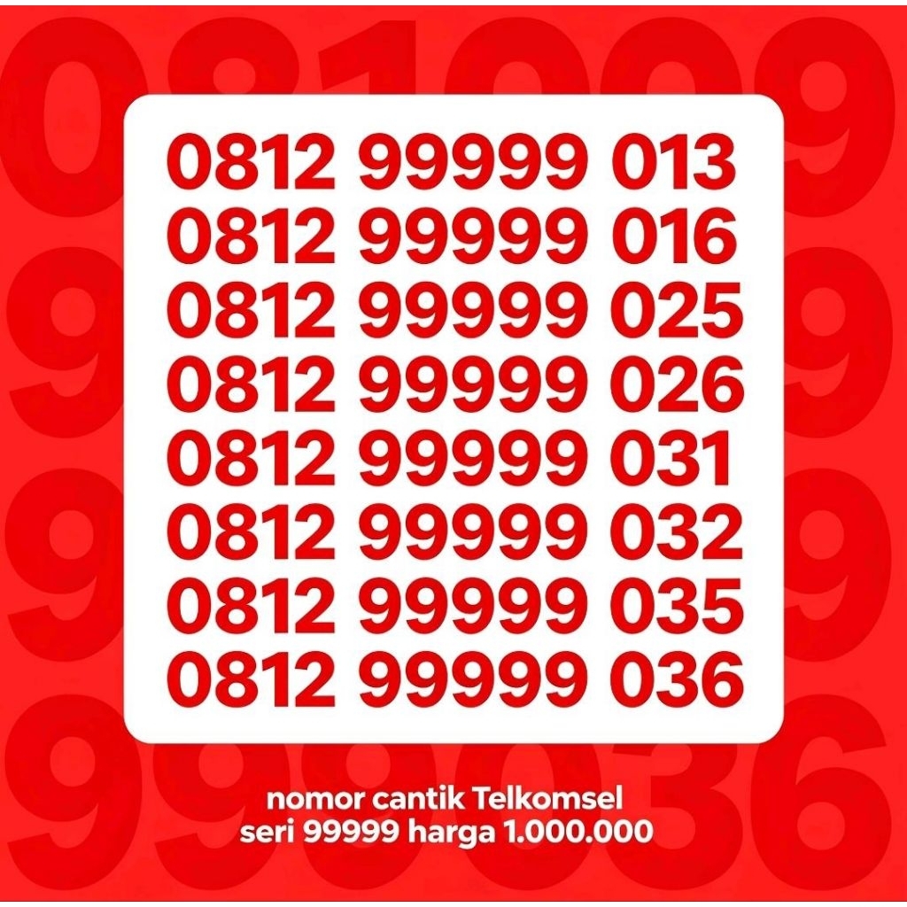 TELKOMSEL SERI 99999