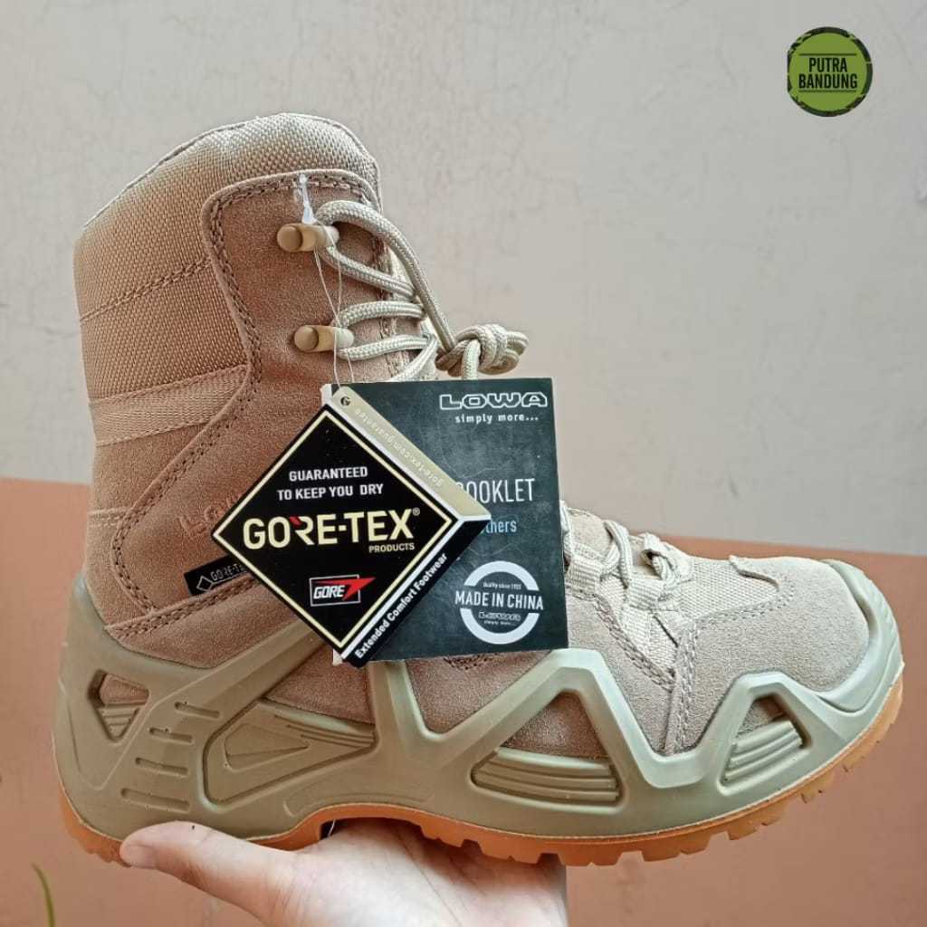 Sepatu Boots PDL Lowa 8 Inch Tali Anti Slip Cream tan