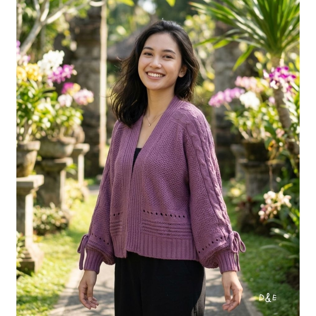 Minan Balero cardy Batwing atasan rajut wanita Model Klalawar Lengan balon