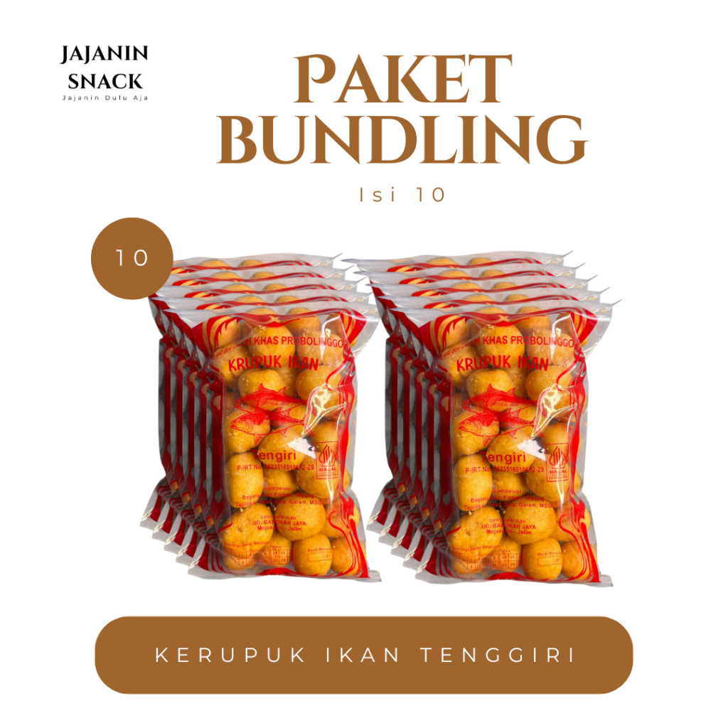 Paket Isi 10 Kerupuk Ikan Tenggiri - Kerupuk Amplang Khas Probolinggo
