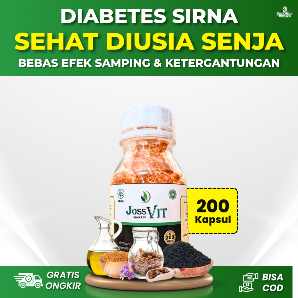 Joss Vit Isi 200 Kapsul - Obat Herbal Bantu Turunkan Gula Darah Tinggi BPOM & Tanpa Efek Samping