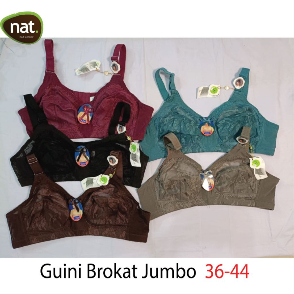 bra guini jumbo brokat tanpa kawat 36-44