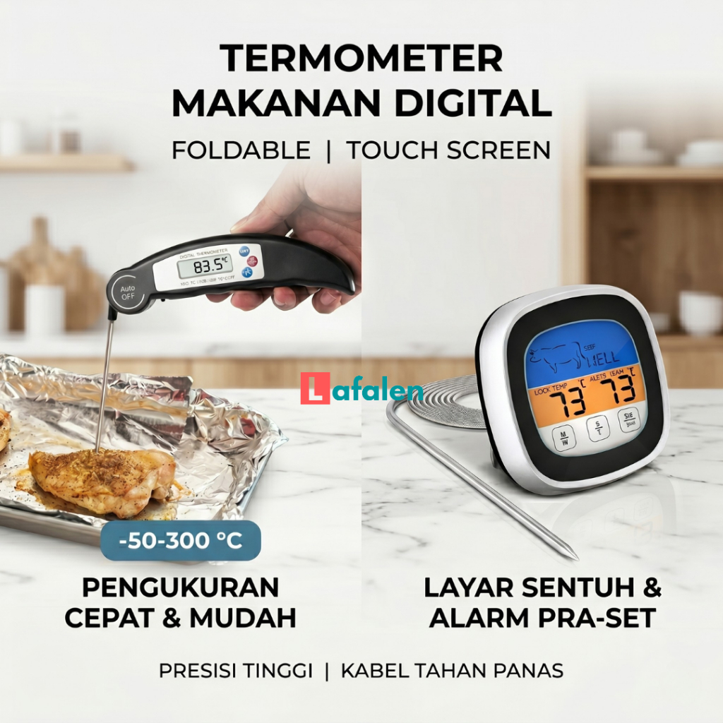 Termometer Minyak Goreng | Termometer Kopi | Termometer Masak - Pengukur Suhu Digital Daging Susu