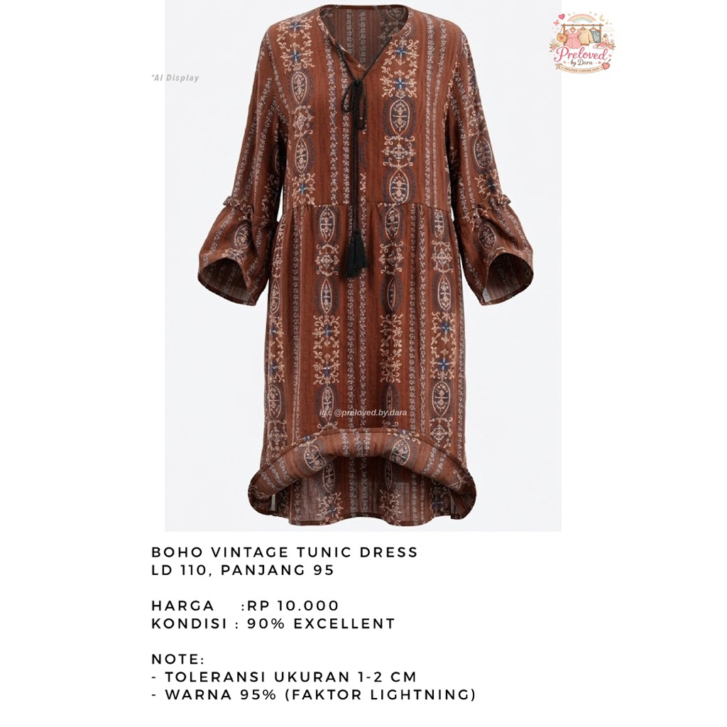 Tunic/Dress/Midi Dress - Preloved by Dara