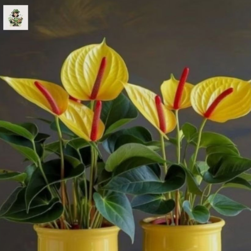 ( siap kirim ) tanaman hias anthurium bunga kuning - tanaman hias indoor anthurium bunga kuning.