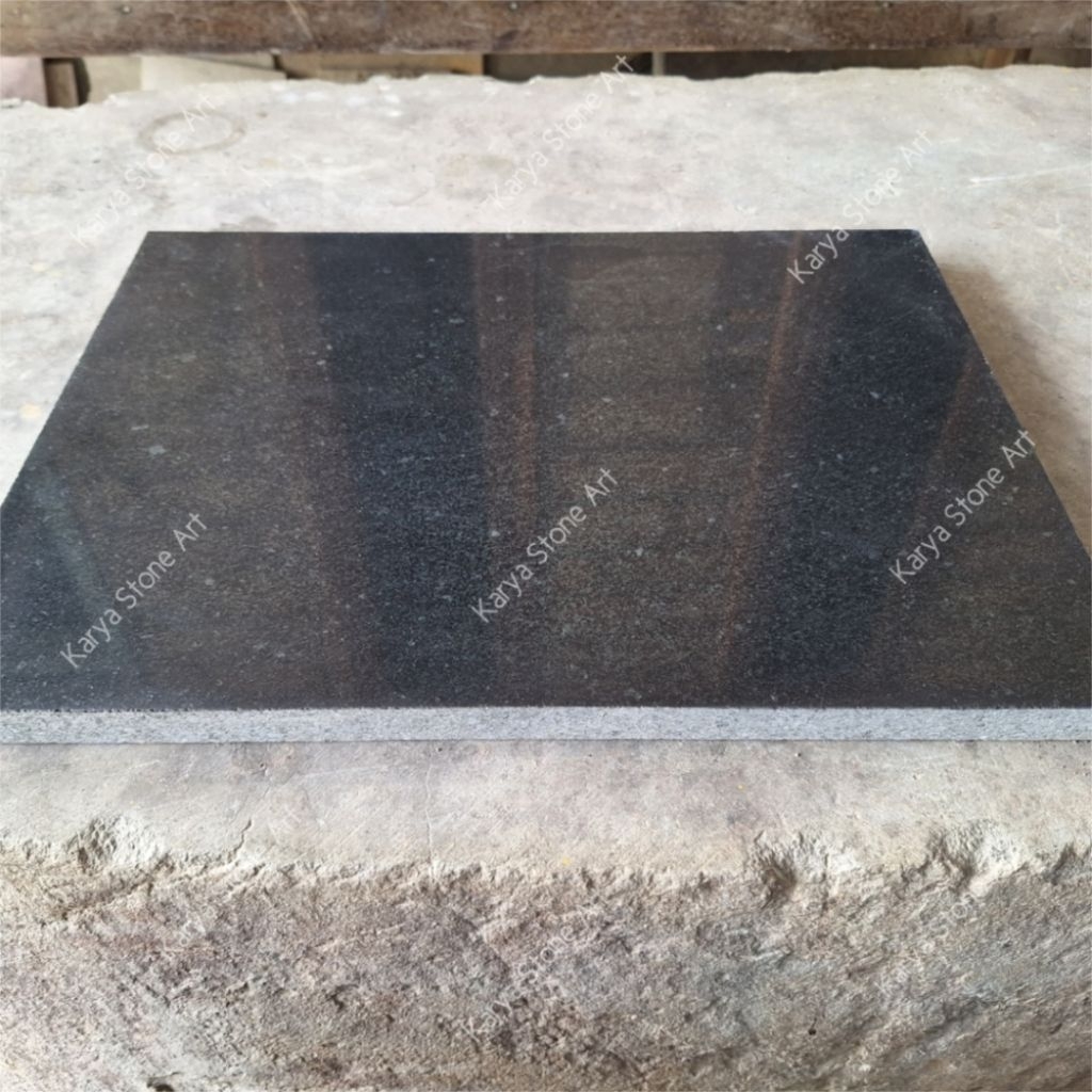 Lantai Batu Granit 40x60 | Batu Granit Lokal | Batu Andesit Hitam Glossy
