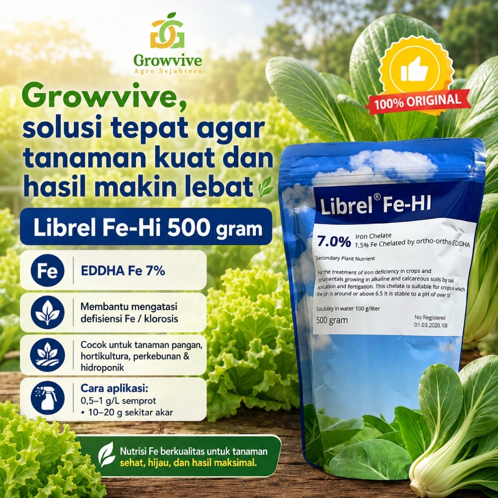 Pupuk Mikro Librel Fe-Hi (Fe EDDHA) 500 gram
