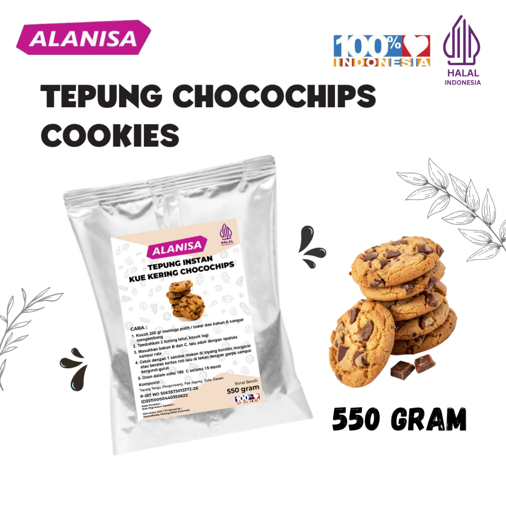 TEPUNG PREMIX CHOCOCHIPS COOKIES 550GR SUPER ENAK