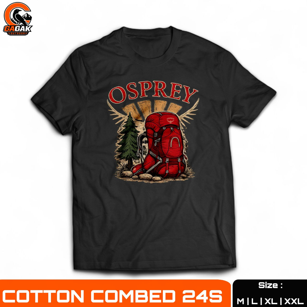 Kaos Osprey Logo carrier Outdoor Adventure - Bahan Cotton Combed 24s Tshirt Gunung Pria Wanita 2