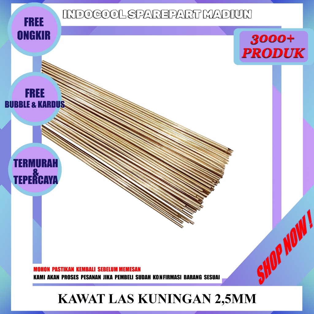 KLK2 KAWAT LAS 2,5MM/KAWAT LAS KUNINGAN 2,5MM (PANJANG -+ 1METER)