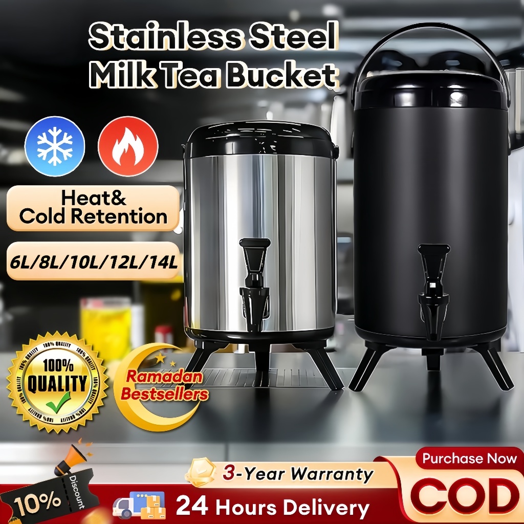 Alat penyimpan air Dispenser Termos Air Milk Tea Bucket Stainless Steel 304 Minuman Serbaguna 6 8 10
