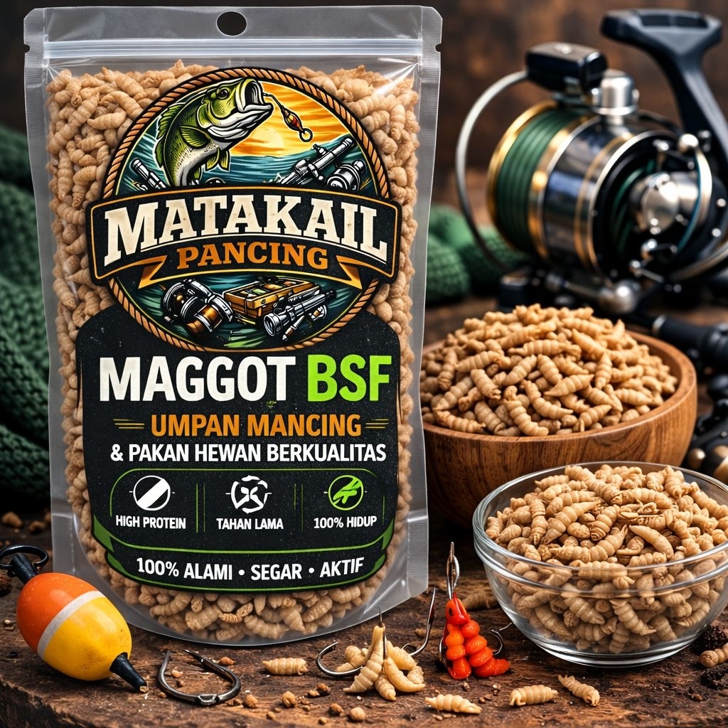 Matakail Pancing UMPAN MANCING PALING DISUKAI IKAN️ Maggot BSF Aktif Fresh | Anti Zonk Maggot BSF 1K