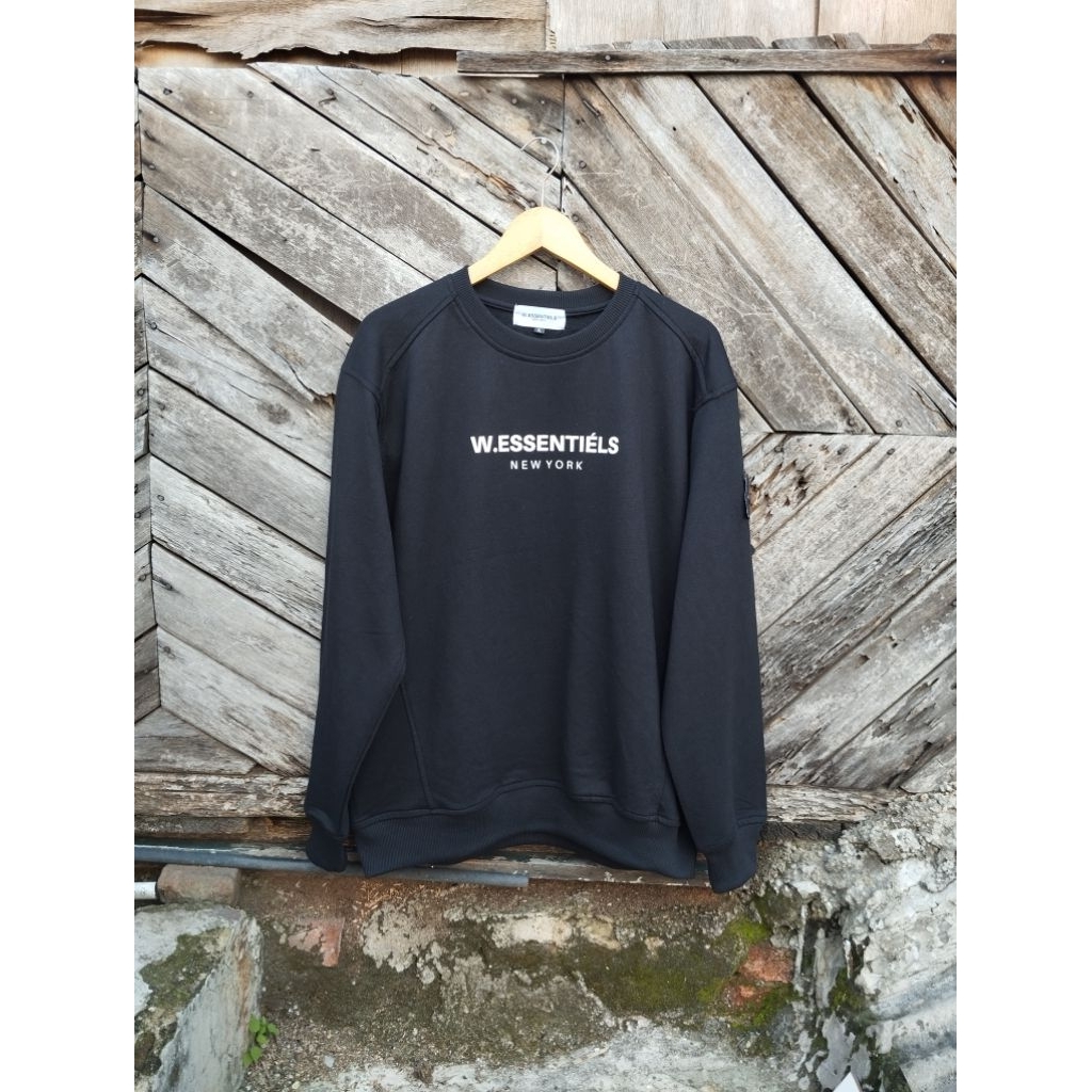 Crewneck W.essentiels Black White Original ( Size XL )