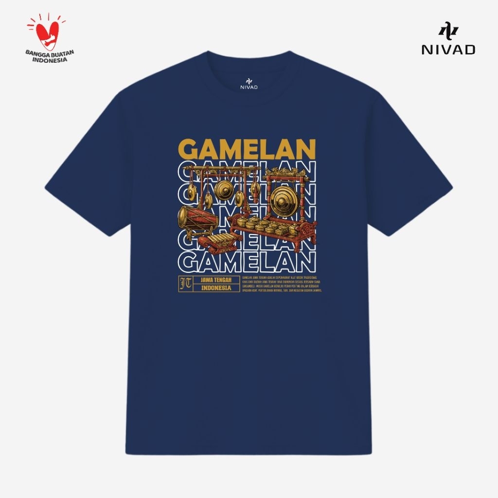 Nivad Kaos Baju Alat Musik Tradisional Jawa Tengah Gamelan