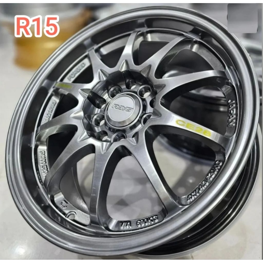 Velg Rays CE28 R15 Grey 5x114 / 100 ( INNOVA ERTIGA RUSH TERIOS XPANDER DLL)