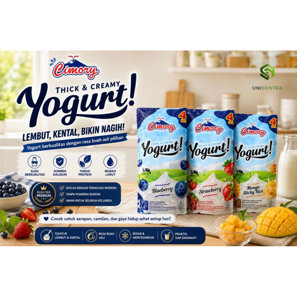 Cimory Yogurt Stick Isi 4 Polybag | Yogurt Drink Anak | Minuman Yogurt Praktis Siap Minum | Ready St