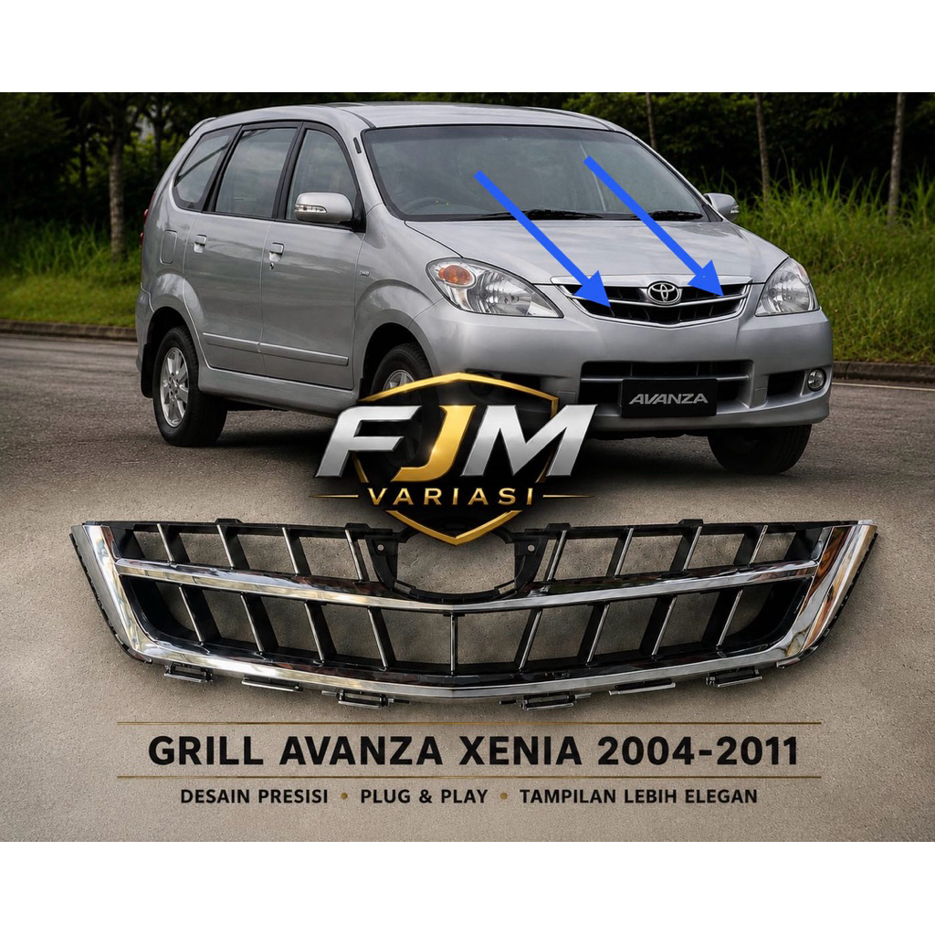 GRILL GRIL LAMBANG LOGO DEPAN SEMUA MOBIL TOYOTA AVANZA E G S DAIHATSU XENIA XI 2004 2006 2008 2010 