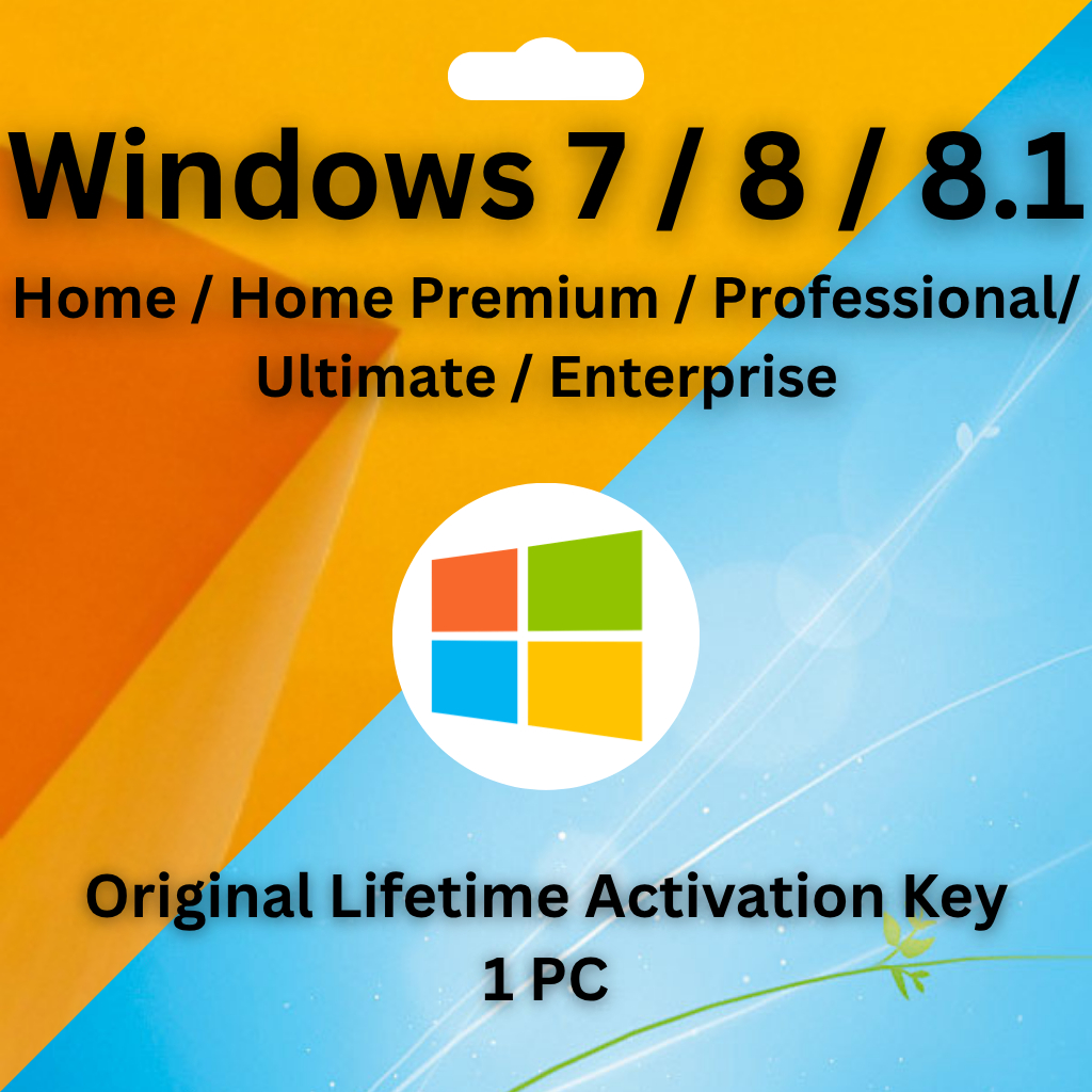 Windows 7 | Windows 8 | Windows 8.1 Original License Key - Core | Home Premium | Professional | Ulti