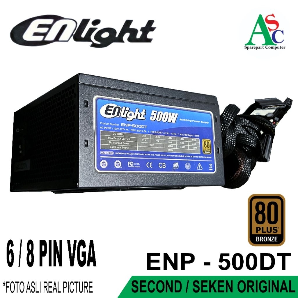 PSU PowerSupply Enlight 500W Pure 80+ Bronze