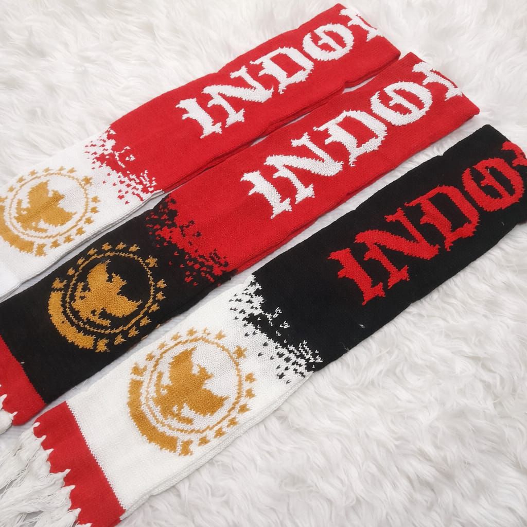 Syal Rajut TIMNAS INDONESIA Premium / Syal Premium Timnas Indonesia Rajut Manual
