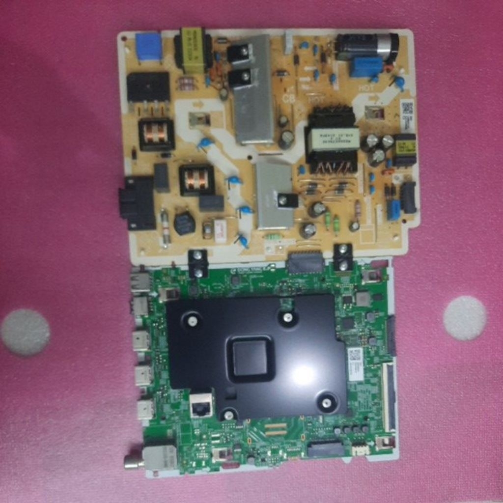 SET MAINBOARD DAN POWER SUPPLY TV LED SAMSUNG SMART 43CU7000 ORIGINAL NORMAL