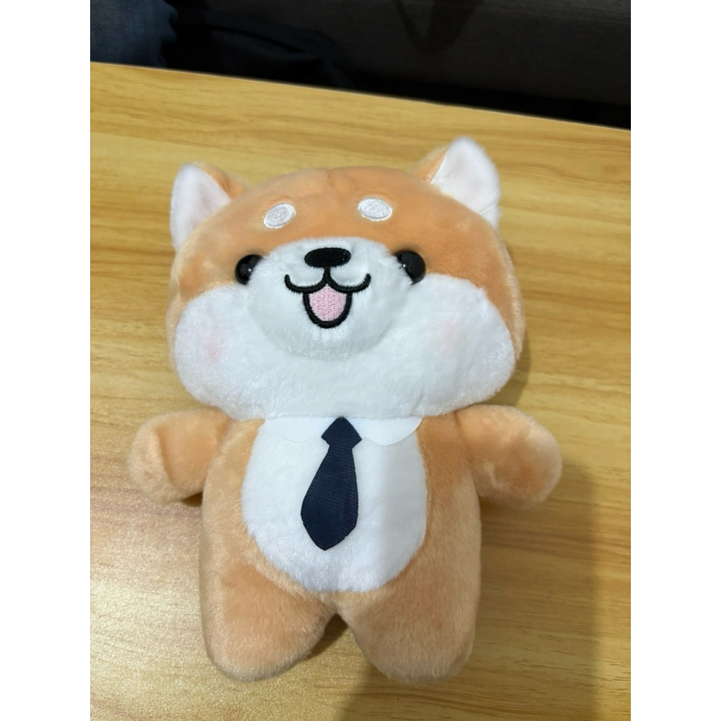 Boneka Anjing Shiba Inu Lucu Plush Doll Lembut Pakai Dasi Soft Toy Imut