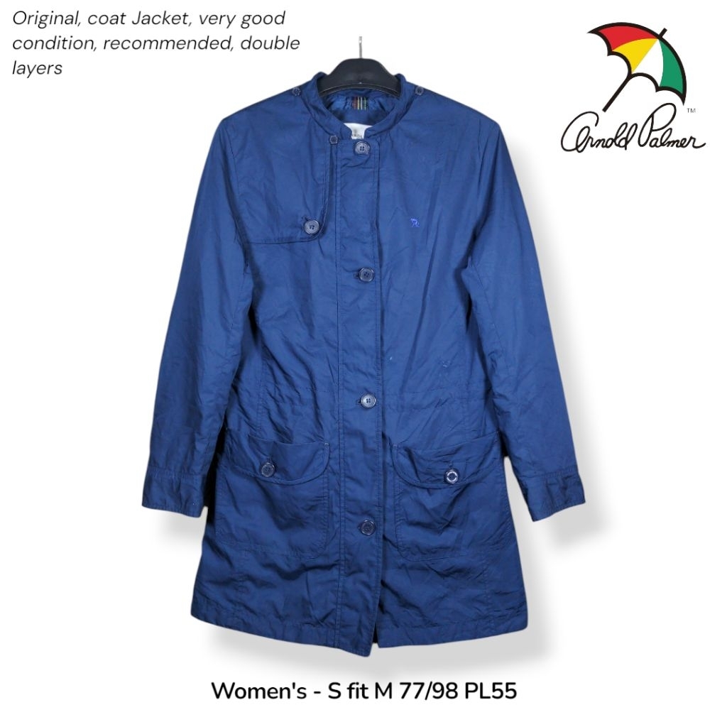 Coat Jacket Arnold Palmer Cewek Size S to M Original Navy Blue