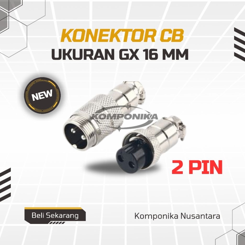 Konektor CB GX 16MM 2 PIN