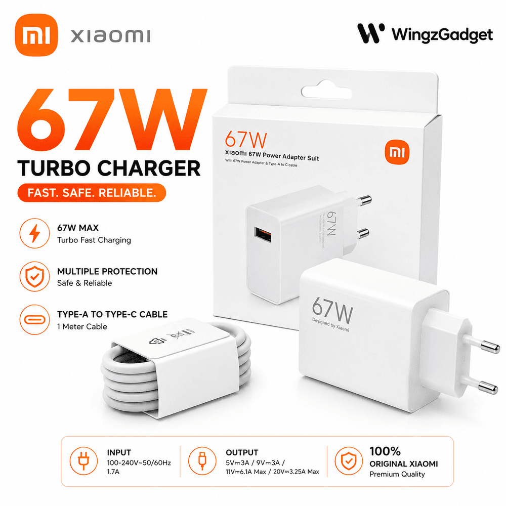 Xiaomi 67W Charger Original USB Fast Charge Support Redmi Poco