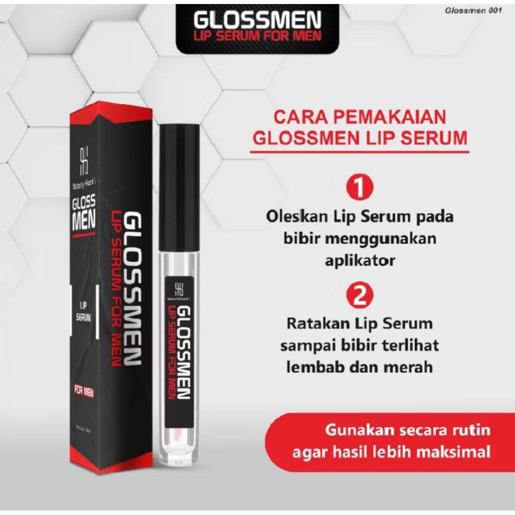 Pemerah Bibir dan Pencerah Bibir Pria Alami GIossMen Lip Serum Pelembap Bibir