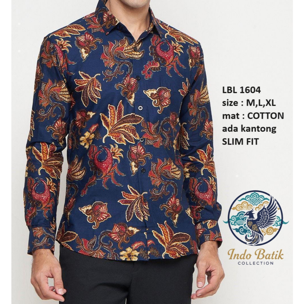 Kemeja Batik Pria SlimFit Luigi Batani - LBL 1604 Lengan Panjang