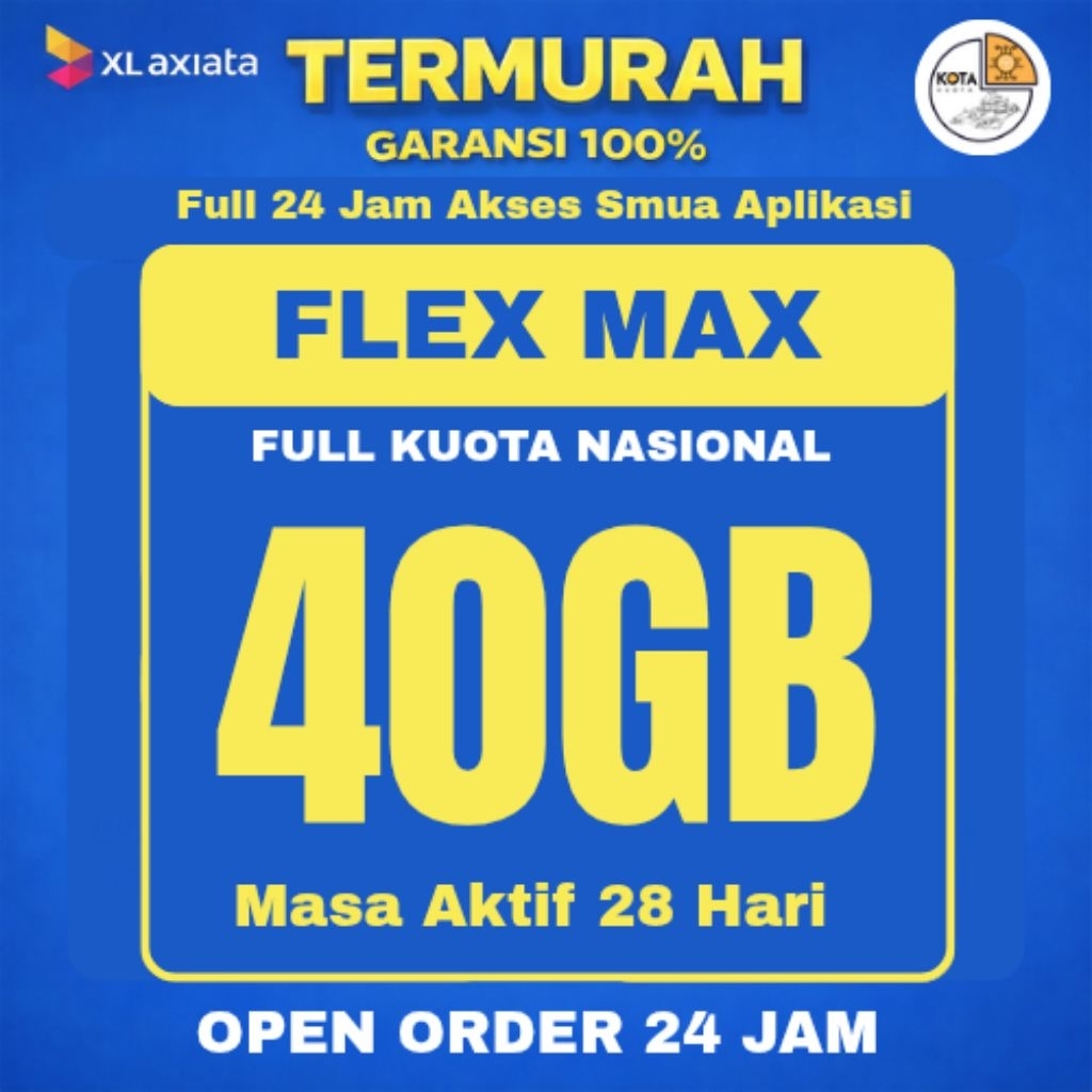 PROMO PAKET DATA XL FLEX MAX 40GB FULL 24JAM PROSES CEPAT