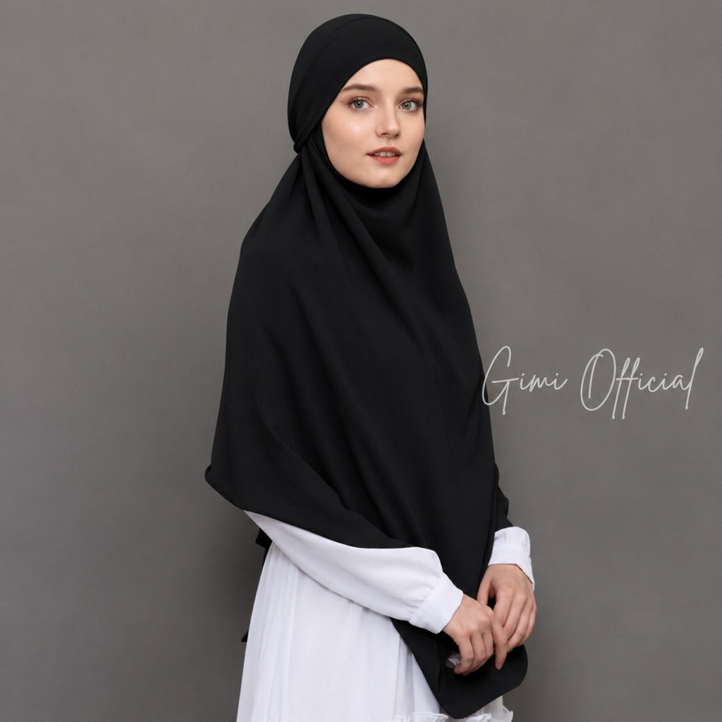 [PRELOVED] French Khimar Hitam Crinkle