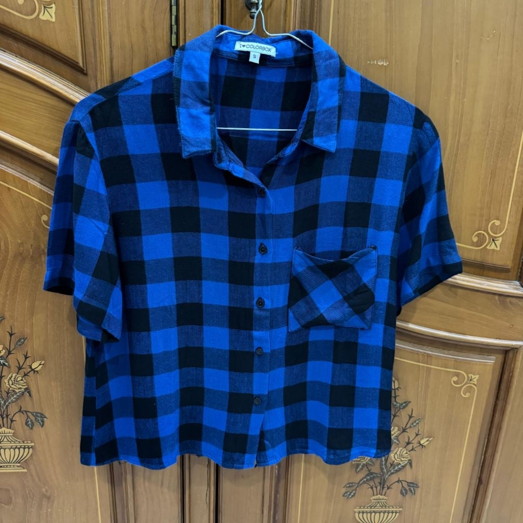 Preloved Kemeja Colorbox Biru Size S, Kemeja Colorbox