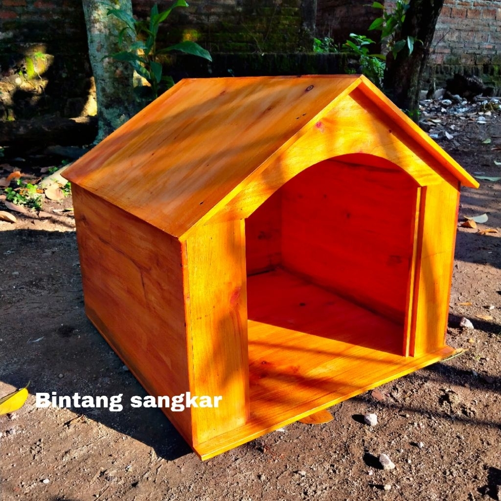 KANDANG RUMAH KUCING ANJING KAYU MAHONI FULL FINISHING FLITUR