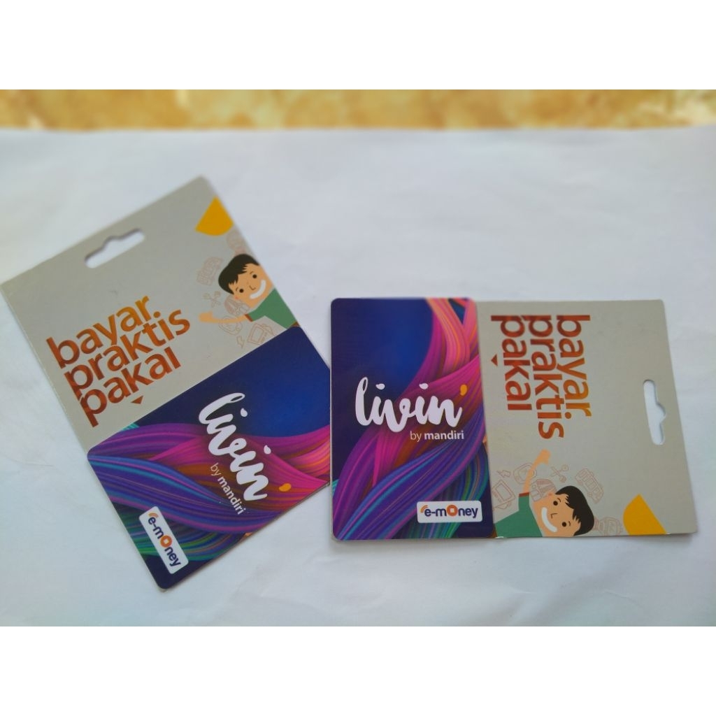 Kartu emoney livin ungu biru saldo nol bisa nfc