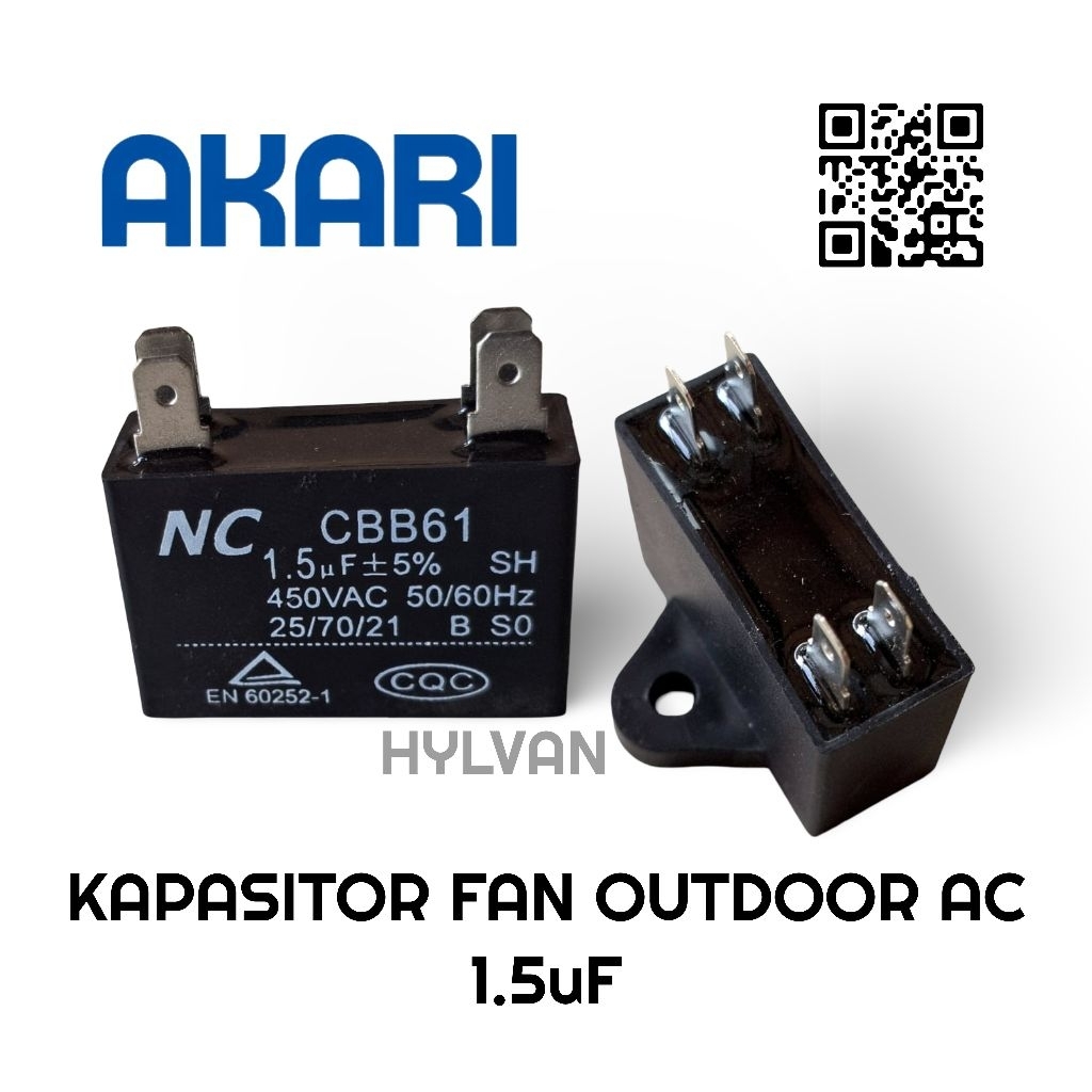 KAPASITOR FAN OUTDOOR AC AKARI 1/2 - 1PK
