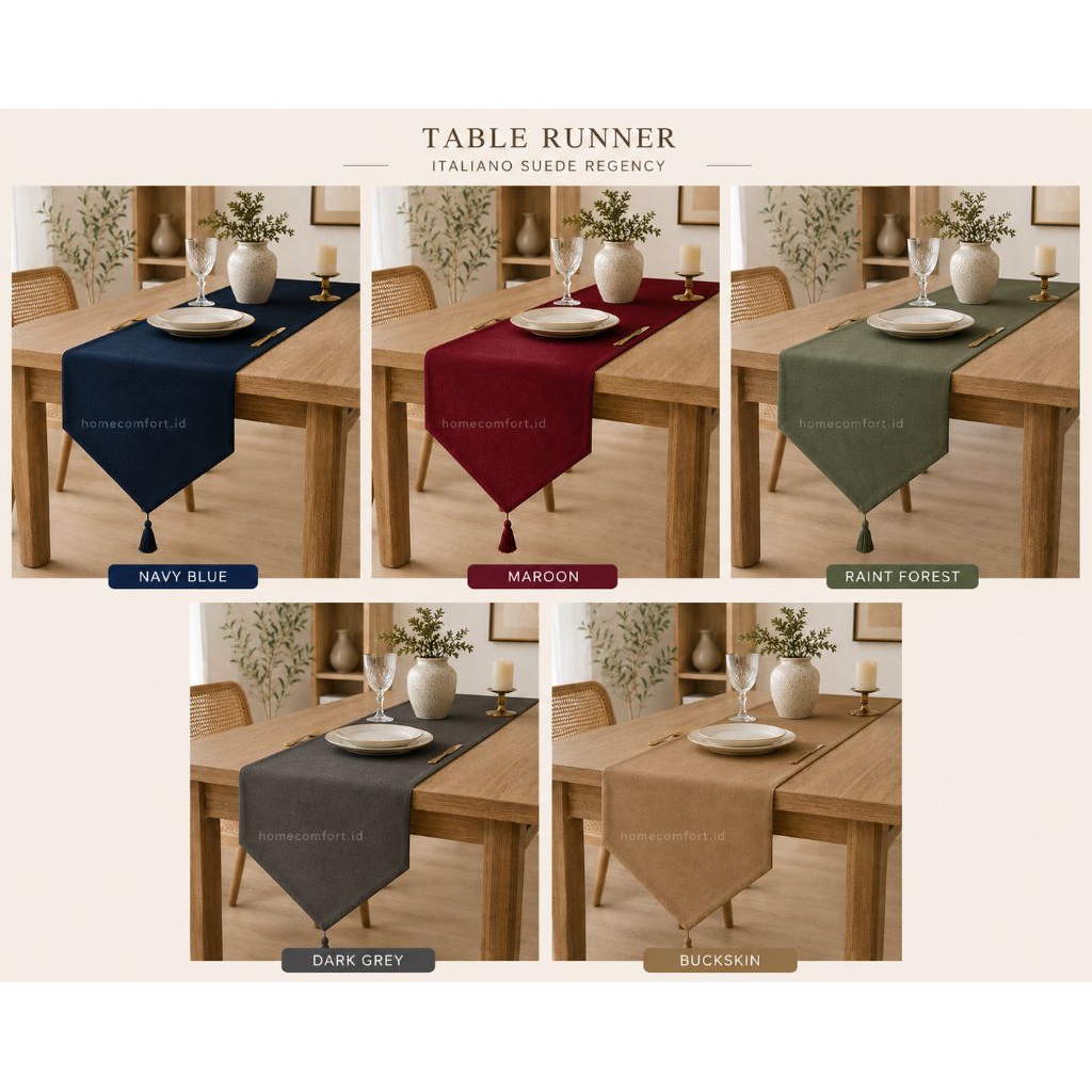 Table Runner Suede Italiano Regency Premium Minimalis Meja Makan Aesthetic