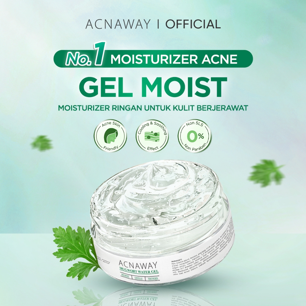 ACNAWAY Mugwort Water Gel Moisturizer - Moisture Gel Pelembab Wajah Untuk Kulit Berjerawat Acne Frie