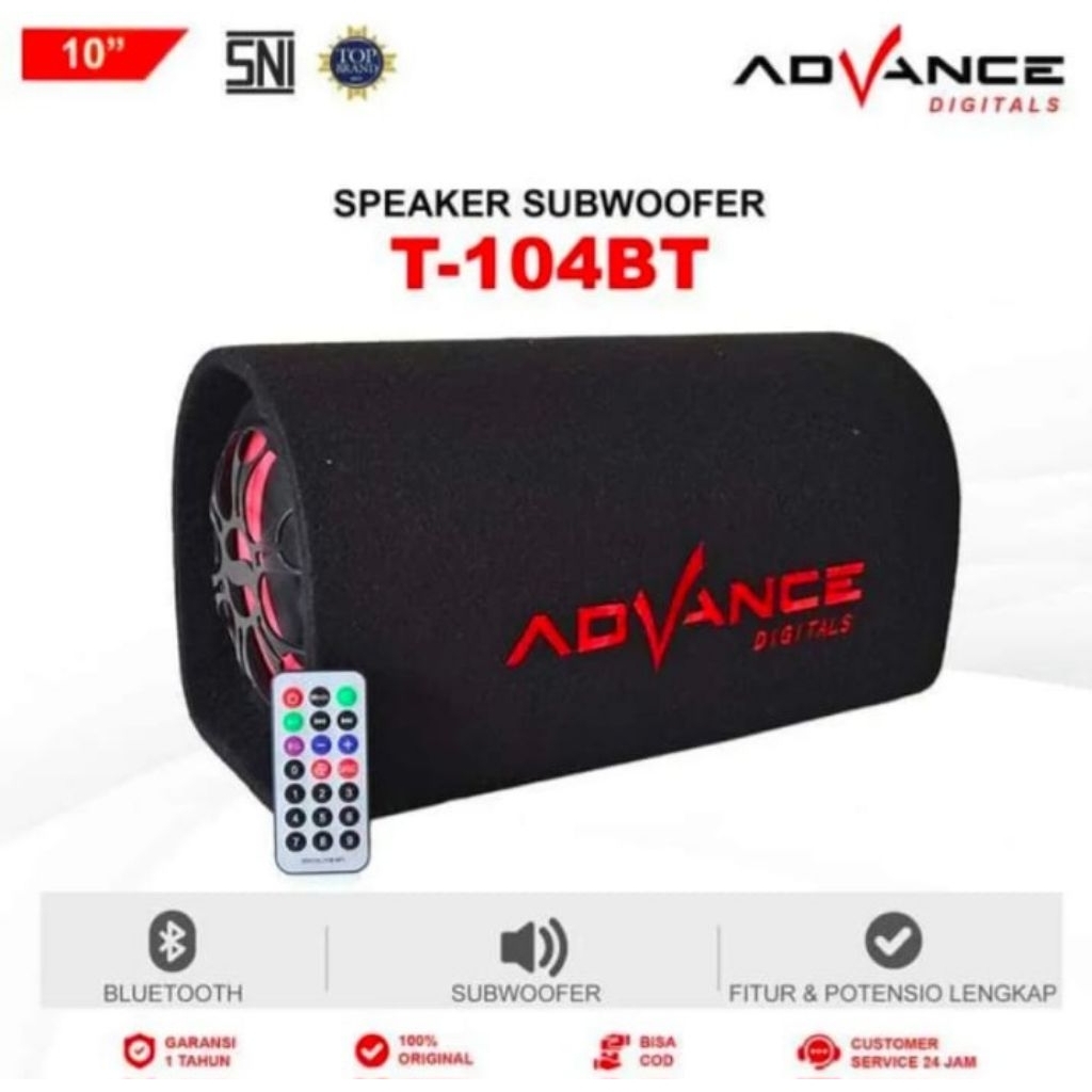 ADVANCE T-104 BT Speaker Portable Aktif Bluetooth Subwoofer 10" inch