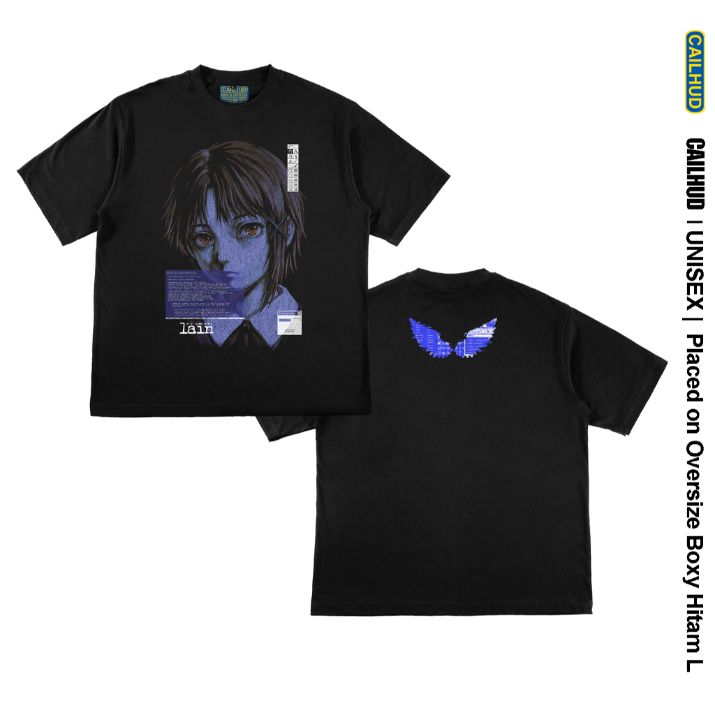 CAILHUD Serial Experiment Lain Anime Kaos Distro Oversize Boxy - CD0032F1 SERIAL EXPERIMENT LAIN