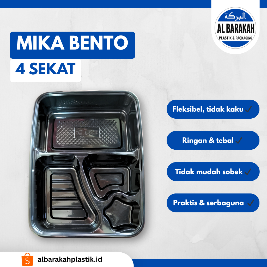 Mika Bento 4 Sekat Mika Lunch Box | Al Barakah Plastik